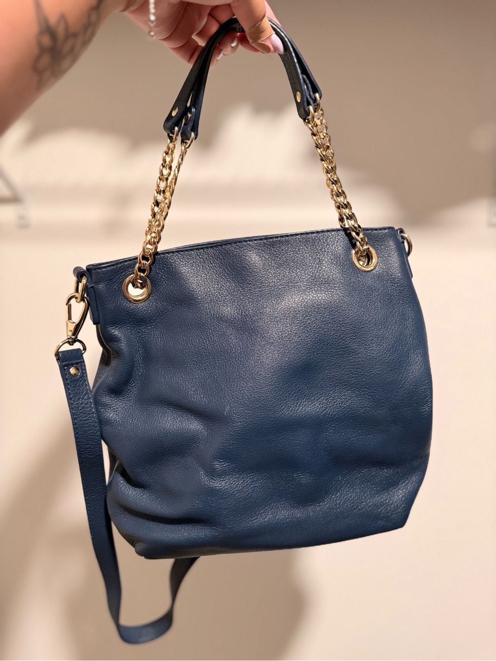 Michael Kors Blue and gold two way.